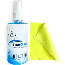 Универсальный чистящий набор StarClean для дисплеев и мониторов (спрей 120мл + микрофибра)