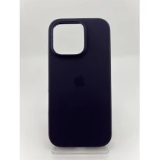 Силіконовий оригінальний чохол круглої форми для Apple iPhone 16 Pro (72) Баклажан.