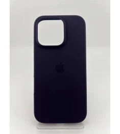 Силіконовий оригінальний чохол круглої форми для Apple iPhone 16 Pro (72) Баклаж..
