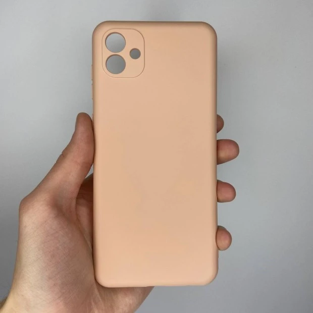 Силіконовий Original 360 чохол для Samsung Galaxy A04 (2022) (ShutCam) (Персиковий)
