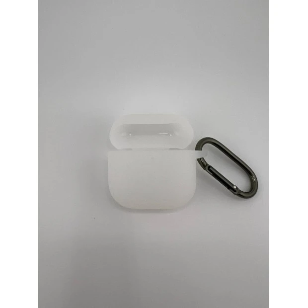 Чохол для навушників Full Silicone Case Apple AirPods 4 (90) Світловідбиваючий Білий