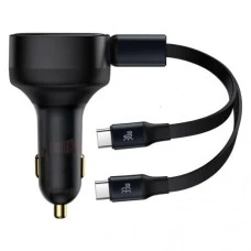 АЗУ-адаптер Baseus Enjoyment Retractable C00035500111-00 33W (2Type-C) (Black)