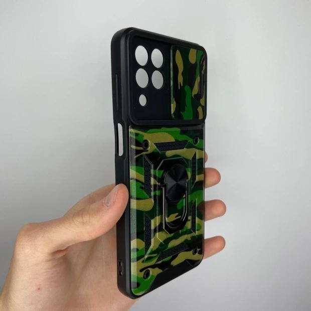 Бронь-чехол Ring Armor Army ShutCam Case Samsung Galaxy M33 5G (Зелёный)