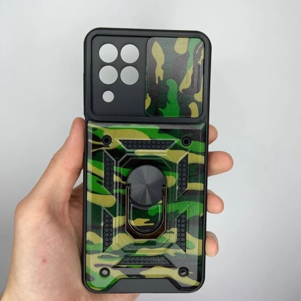 Бронь-чехол Ring Armor Army ShutCam Case Samsung Galaxy M33 5G (Зелёный)