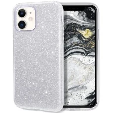 Силиконовый чехол Glitter Apple iPhone 11 (Серебряный)