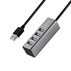 Переходник USB HUB Hoco HB1 (4 порта) (Серый) (уценка) 1 категория