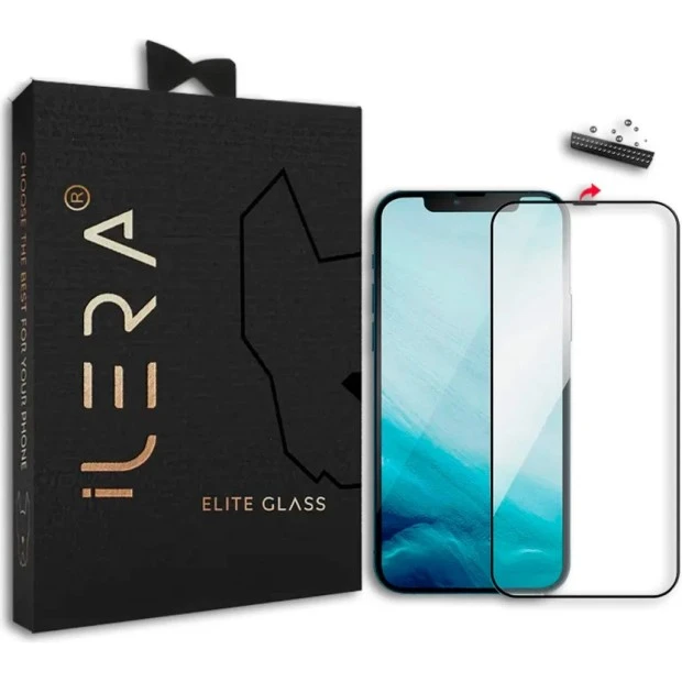 Защитное стекло iLera Original DeLuxe Apple iPhone 13 / 13 Pro / 14 / 16E (Black) iLDel16E