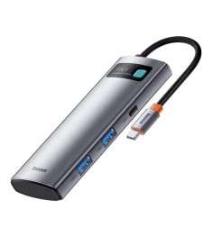 Адаптер USB HUB Baseus Metal Gleam 7 в 1 (2USB3.0+4KHD+Type-C+Type-C PD+TF+SD) (..