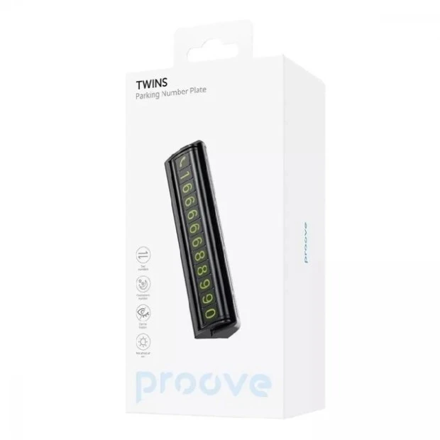 Паркувальна візитка Proove Twins Parking Number Plate (Чорна)