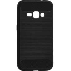 Силиконовый чехол Polished Carbon Samsung Galaxy J1 (2016) J120 (Чёрный)