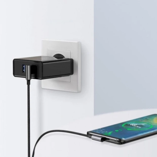 USB-кабель UGREEN US176 Angled 3A (1m) (Type-C) (Чёрный)