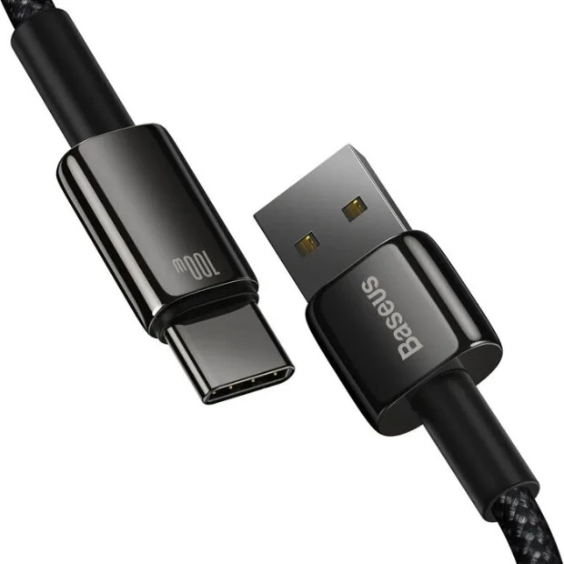 USB-кабель Baseus Tungsten Gold 100W (2m) (Type-C) (Чорний) CAWJ000101
