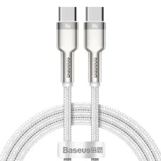 USB cable Baseus Cafule Metal Data 100W (1m) (Type-C to Type-C) (White) CATJK-C02