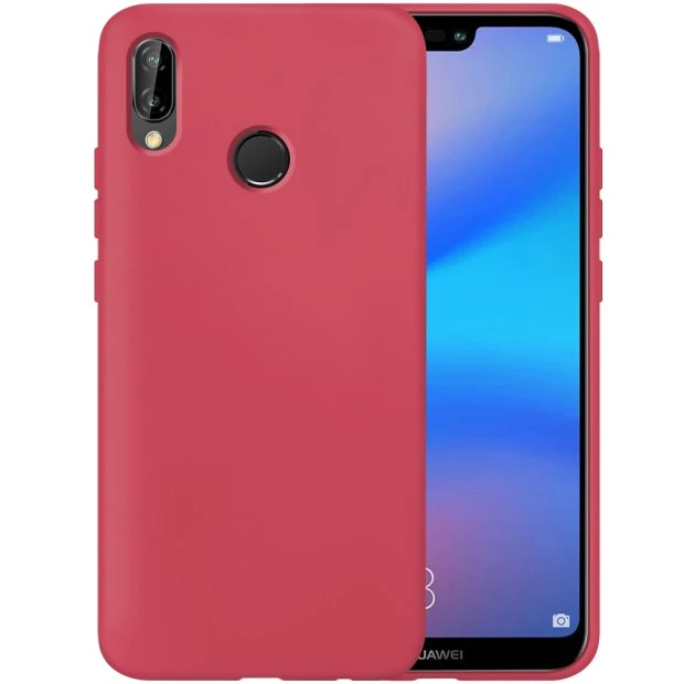 Силіконовий оригинальний 360-чохол для Huawei P20 Lite (Полуничний)