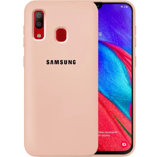 Силикон Original 360 Case Logo Samsung Galaxy A40 (2019) (Пудровый)