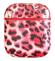 Футляр для наушников Royal Leather Case Apple Airpods 1 / 2 (Pink Leopard)