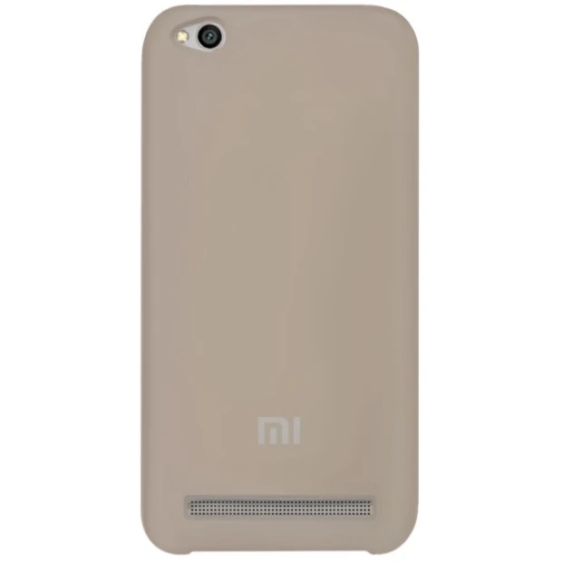 Силіконовий оригінальний чохол з логотипом для Xiaomi Redmi 5a (Бежевий)