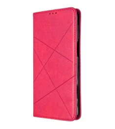 Чехол-книжка Leather Book Xiaomi Redmi Note 9 Pro / Note 9S (Малиновый)