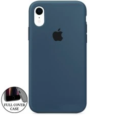 Силіконовий оригінальний чохол для Apple iPhone XR (09) темно-синього кольору.