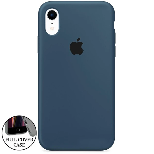 Силіконовий оригінальний чохол для Apple iPhone XR (09) темно-синього кольору.