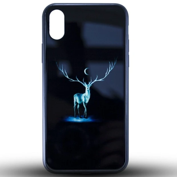 Накладка Luminous Glass Case Apple iPhone XR (Deer)
