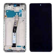 Дисплей для Xiaomi Redmi Note 9S/ Note 9 Pro/ Note 9 Pro Max с чёрным тачскрином и серебристой корпу