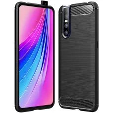 Силиконовый чехол Polished Carbon Vivo V15 Pro (Чёрный)