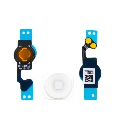 Шлейф для Apple iPhone 5 на кнопку HOME с белой кнопкой