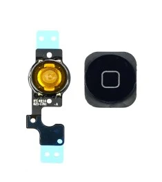 Шлейф для Apple iPhone 5c на кнопку HOME с чёрной кнопкой