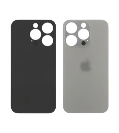 Заднее стекло корпуса для Apple iPhone 15 Pro Natural Titanium (серебристое)