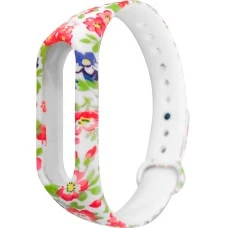 Ремешок Original Design Xiaomi Mi Band 2 Рисунок (Цветы, Сине-красный)