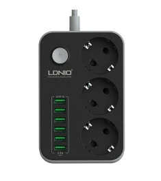 Сетевой удлинитель LDNIO SE3631 (6 USB, 3.4A, 3 розетки)