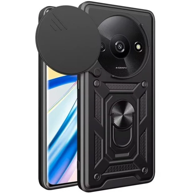 Чохол Ring Serge Armor Case для Xiaomi Redmi A3 (ShutCam) (Чорний)