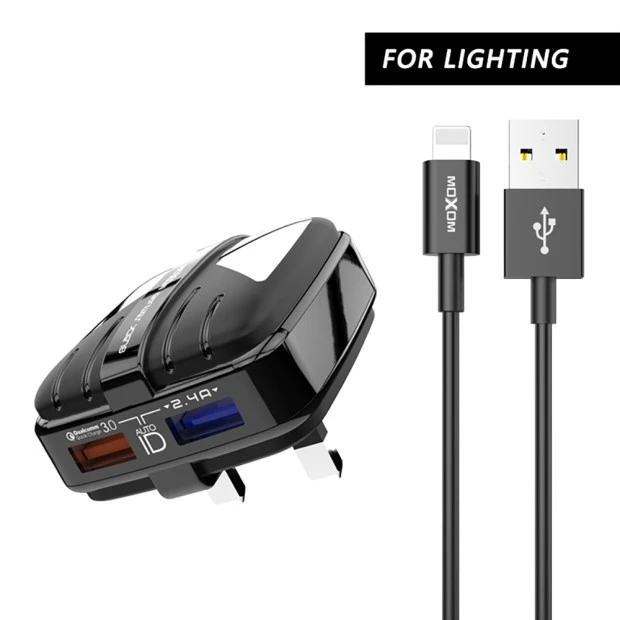 СЗУ-адаптер Moxom HC-35 + Lightning-кабель (Чёрный)