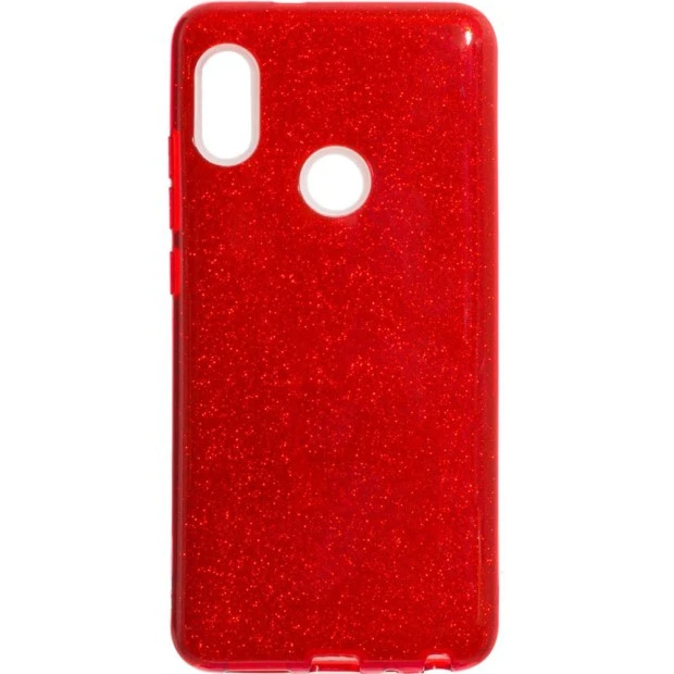 Силіконова накладка із блискітками для Xiaomi Redmi S2 (Червона)
