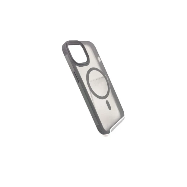 Силіконовий чохол iPaky Carbon Clear з MagSafe для iPhone 15 (Чорний)