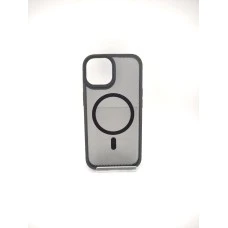 Силикон iPaky Carbon Clear with MagSafe iPhone 15 (Black)