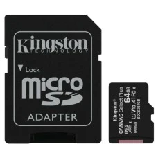 Карта памяти Kingston Canvas Select Plus MicroSDXC 64Gb (UHS-1) (A1) (Class 10) + SD-адаптер