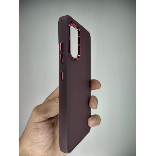 Накладка Metal Camera Samsung Galaxy A32 (2021) (Бордо)