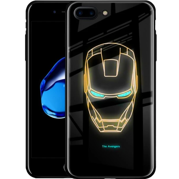 Накладка Luminous Glass Case Apple iPhone 7 Plus / 8 Plus (Iron Man)