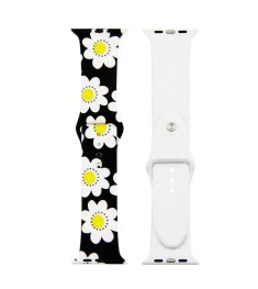 Ремешок Print Apple Watch Silicone 42 / 44 mm (Black Chamomille)