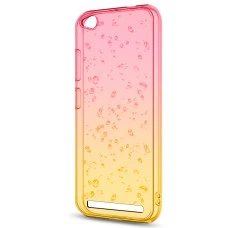 Силикон Rain Gradient Xiaomi Redmi 4a (Розово-желтый)