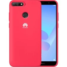 Силіконовий оригінальний кейс з логотипом для Huawei Y6 Prime (2018)  /  Honor 7A Pro (Малиновий)