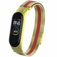 Ремешок Milanese Loop Color Xiaomi Mi Band 3 / Mi Band 4 (Золото-красный)