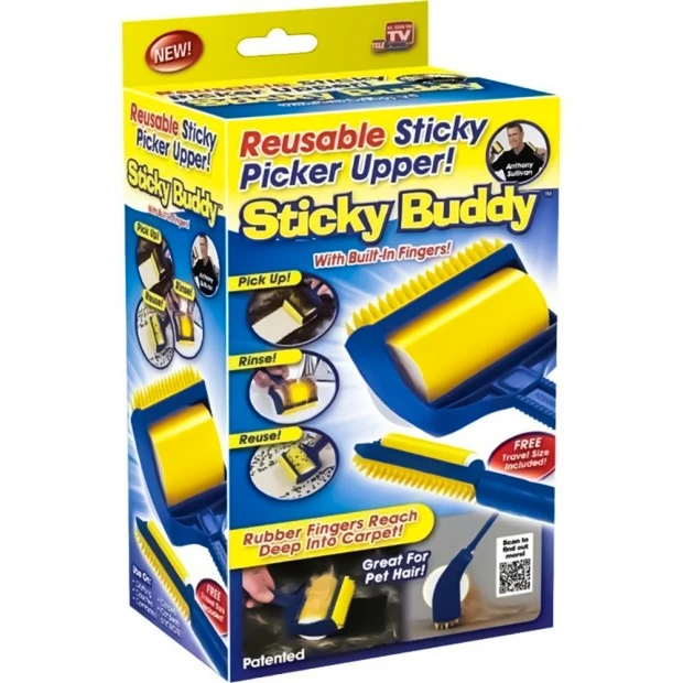 Валик липкий для уборки шерсти / чистки одежды Sticky Buddy