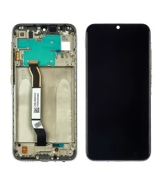 Дисплей для Xiaomi Redmi Note 8 с чёрным тачскрином и серебристой корпусной рамк..