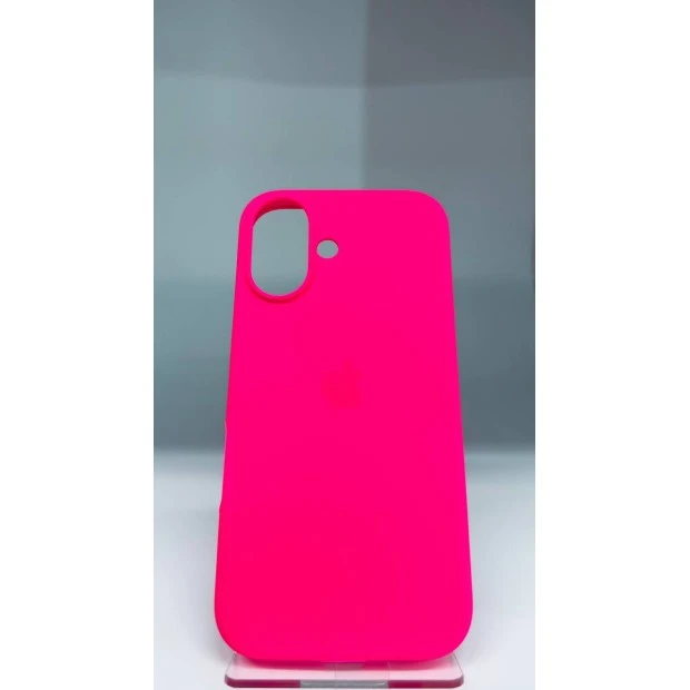 Силіконовий оригінальний круглий чохол для Apple iPhone 16 (31) кольору «Barbie Pink».