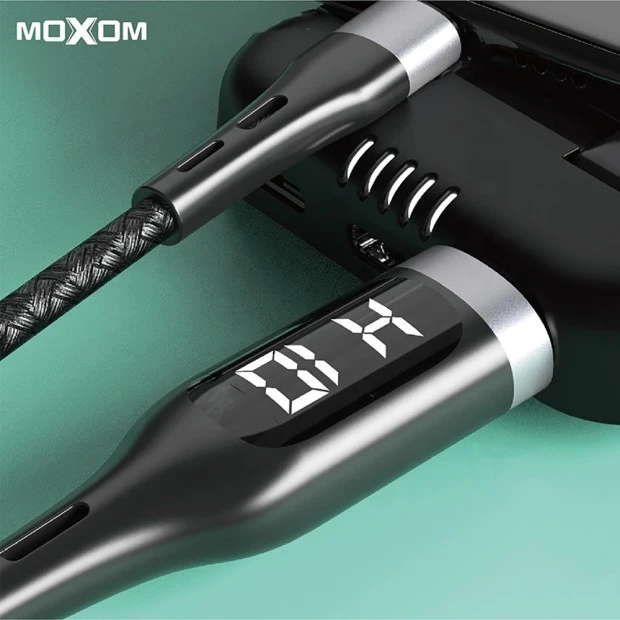 USB-кабель Moxom MX-CB39 (Type-C) LED Button (Чёрный)