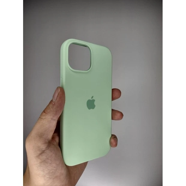 Силіконовий оригінальний чохол для Apple iPhone 15 (Фісташковий)