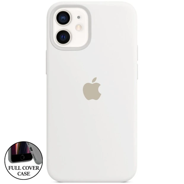 Оригінальний силіконовий чохол Apple iPhone 12 Mini (06) білий